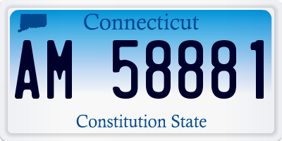 CT license plate AM58881