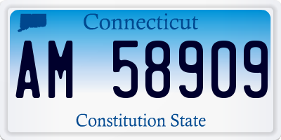 CT license plate AM58909