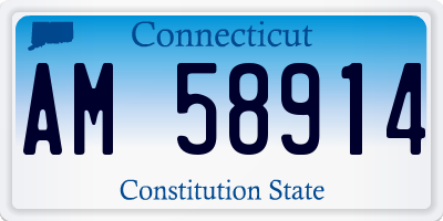 CT license plate AM58914