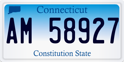 CT license plate AM58927