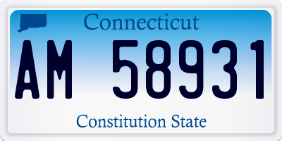 CT license plate AM58931