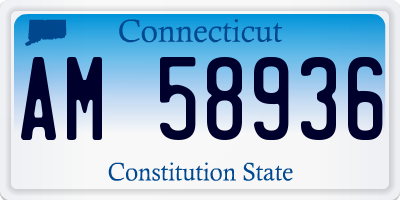 CT license plate AM58936