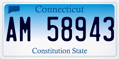 CT license plate AM58943