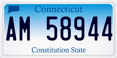 CT license plate AM58944