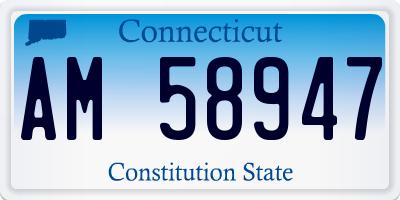 CT license plate AM58947