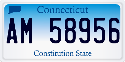 CT license plate AM58956
