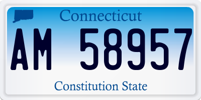 CT license plate AM58957