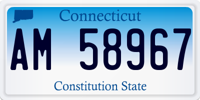 CT license plate AM58967