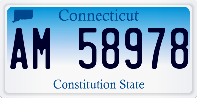 CT license plate AM58978