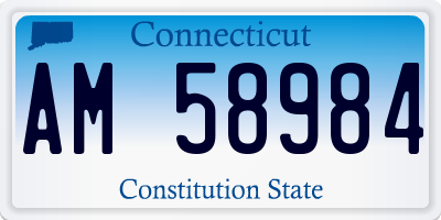 CT license plate AM58984