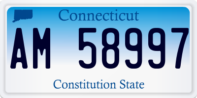 CT license plate AM58997