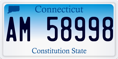CT license plate AM58998