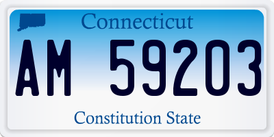 CT license plate AM59203