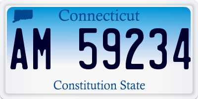 CT license plate AM59234