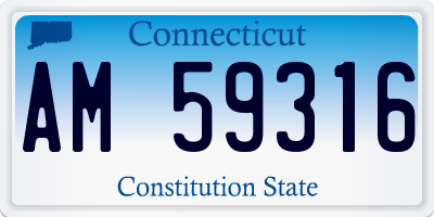 CT license plate AM59316