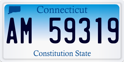CT license plate AM59319