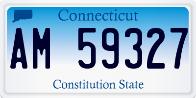 CT license plate AM59327