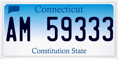 CT license plate AM59333
