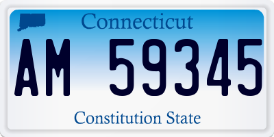 CT license plate AM59345