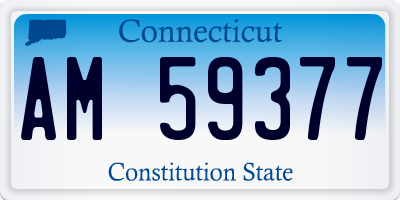 CT license plate AM59377