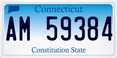 CT license plate AM59384