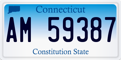 CT license plate AM59387