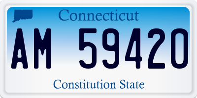 CT license plate AM59420