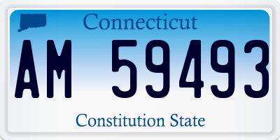 CT license plate AM59493
