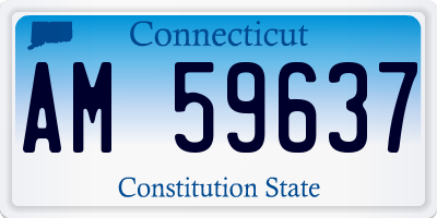CT license plate AM59637