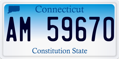 CT license plate AM59670