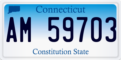 CT license plate AM59703