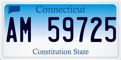 CT license plate AM59725