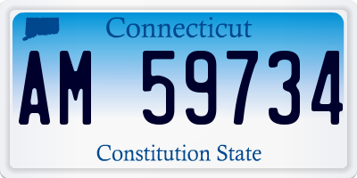 CT license plate AM59734