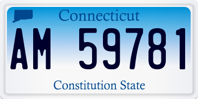 CT license plate AM59781