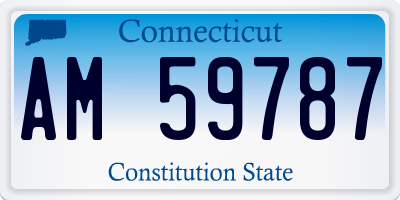CT license plate AM59787