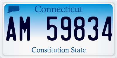CT license plate AM59834