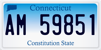 CT license plate AM59851