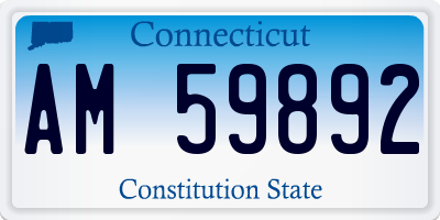 CT license plate AM59892
