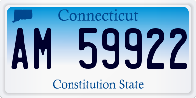 CT license plate AM59922