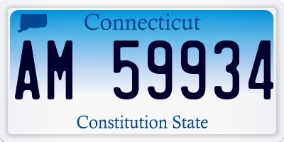 CT license plate AM59934