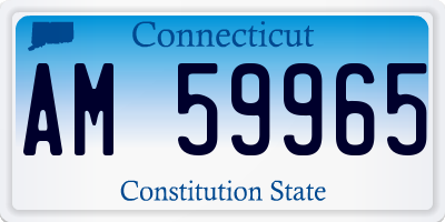 CT license plate AM59965