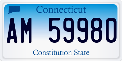 CT license plate AM59980