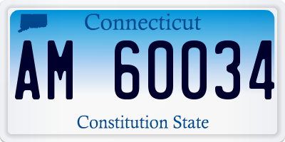 CT license plate AM60034