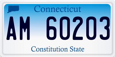 CT license plate AM60203