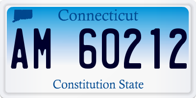 CT license plate AM60212