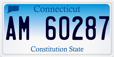 CT license plate AM60287