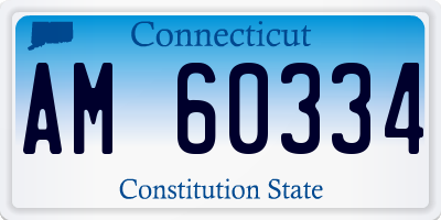 CT license plate AM60334