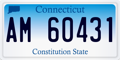 CT license plate AM60431