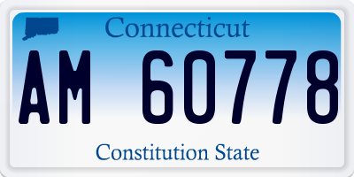 CT license plate AM60778