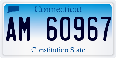CT license plate AM60967